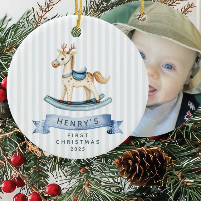 Adorno De Cerámica Foto Caballo de Rocas Primera Navidad (Subido por el creador)