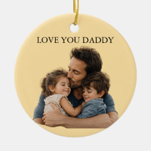 Adorno De Cerámica Foto Cerámica Personalizada de Navidad Amor Papá