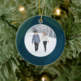 Adorno De Cerámica Foto clásica del primer Navidad casado