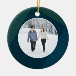 Adorno De Cerámica Foto clásica del primer Navidad casado