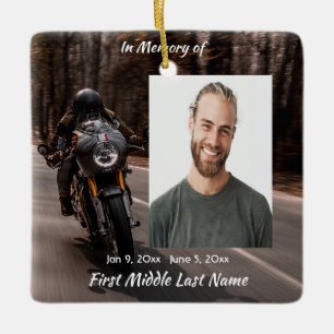 Adorno De Cerámica Foto conmemorativa cristiana para motociclista