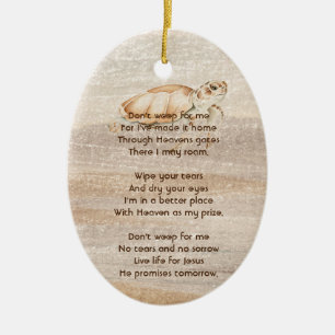 Adorno De Cerámica Foto conmemorativa cristiana Sandy Beach Turtle