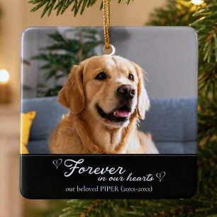 Adorno De Cerámica Foto conmemorativa de mascota perrito memorial par