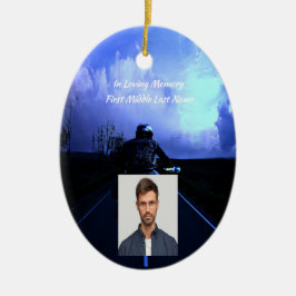 Adorno De Cerámica Foto conmemorativa Oración motociclista