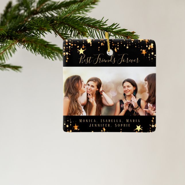 Adorno De Cerámica Foto de amigos para siempre estrellas de oro negro (Subido por el creador)