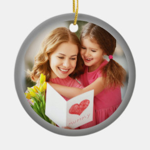 Adorno De Cerámica Foto de amor del Día de la Madre para mamá