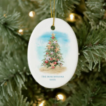 Foto de árbol de Navidad en la playa