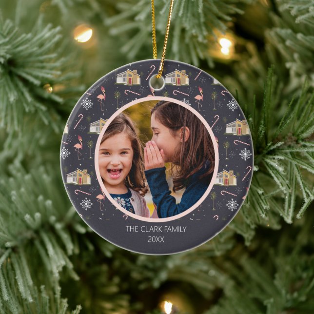 Adorno De Cerámica Foto de árbol de palmeras en casa de Navidades del (Árbol)