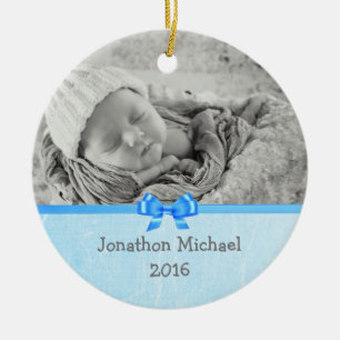 Adorno De Cerámica Foto de bebé Keepsakes Ornamet para Baby Boy