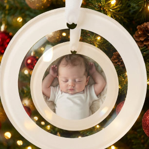 Adorno De Cerámica Foto de bebé Primera Navidad Ciervo