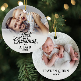 Adorno De Cerámica Foto de bebé Primera Navidad como papá