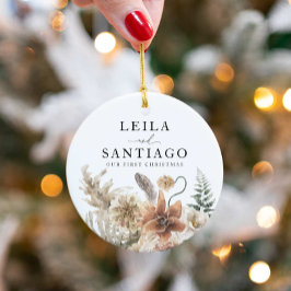 Adorno De Cerámica Foto de Boho de la Primera Navidad