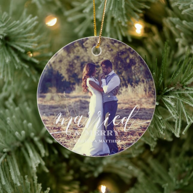 Adorno De Cerámica Foto de "Casados y Cerezos" Navidades de recién ca (Árbol)