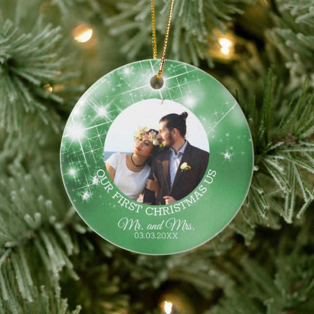 Adorno De Cerámica Foto de casamiento personalizado (Árbol)
