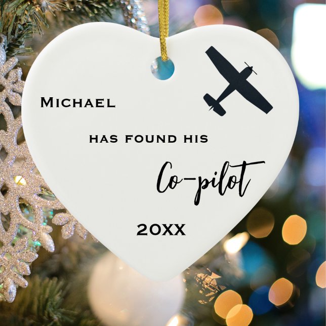 Adorno De Cerámica Foto de compromiso encontrada en su avión piloto (back)