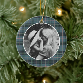 Adorno De Cerámica Foto de cuadros azules clásicos de Navidad