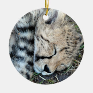 Adorno De Cerámica Foto de Cub del guepardo el dormir
