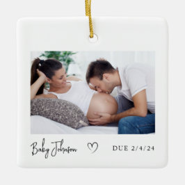 Adorno De Cerámica Foto de embarazo Bebé Cardíaco, 2024