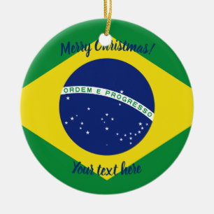 Adorno De Cerámica Foto de encargo del árbol de navidad de la bandera