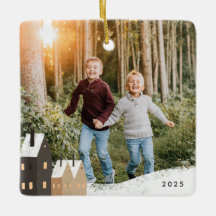 Foto de escena de un pueblo con nieve en Rusia