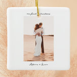 Adorno De Cerámica Foto de escritura Minimalista simple<br><div class="desc">Sencilla escritura Minimalista Foto de diseño de cerámica</div>