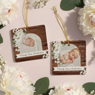 Adorno De Cerámica Foto de estadísticas de nacimiento de bebé con peo