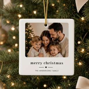 Adorno De Cerámica Foto de familia personalizada Feliz Navidad