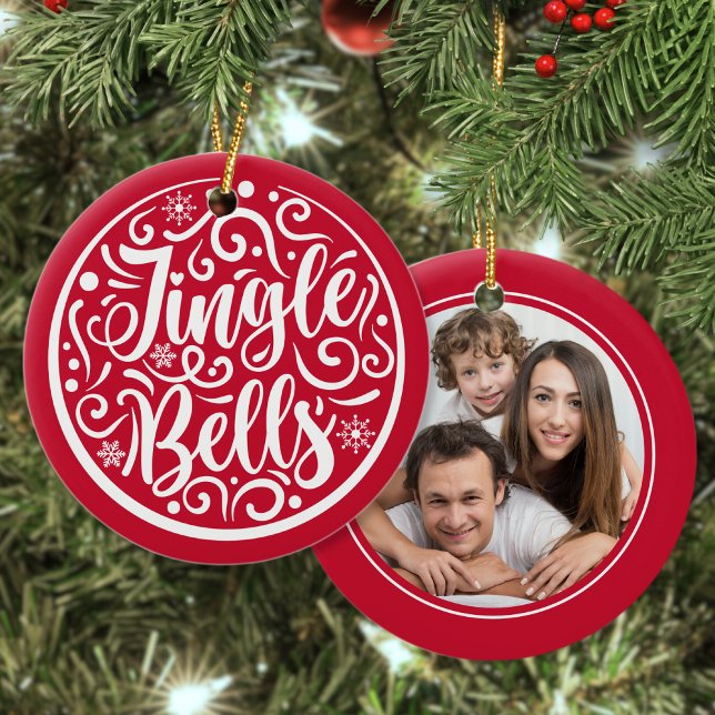 Adorno De Cerámica Foto de familia personalizado Jingle Bells Navidad (Subido por el creador)