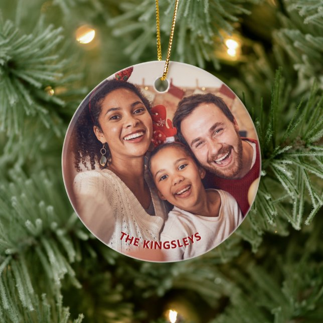 Adorno De Cerámica Foto de feriado de los Navidades Red Poinsettia Ho (Árbol)