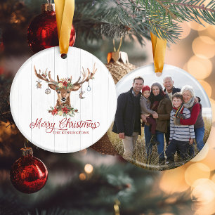 Adorno De Cerámica Foto de feriado de renos de Navidades rusos