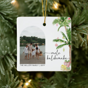 Adorno De Cerámica foto de festividad de mele kalikimaka navidades