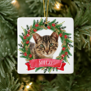 Adorno De Cerámica Foto de gato personalizada