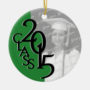 Adorno De Cerámica Foto de graduación de clase verde 2015