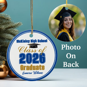 Adorno De Cerámica Foto de graduación de la promoción 2026 en azul re