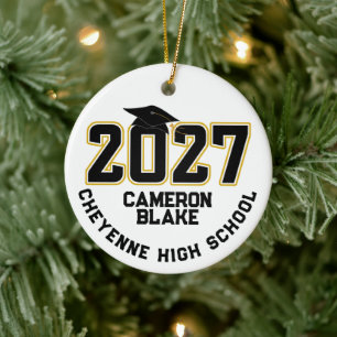Adorno De Cerámica Foto de graduación de la promoción 2027 de Letterm
