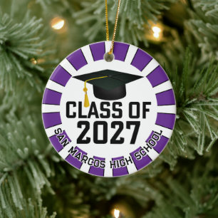 Adorno De Cerámica Foto de graduación de la promoción 2027 de Letterm