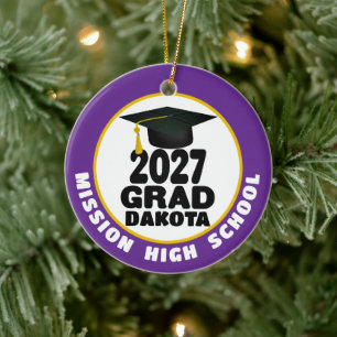 Adorno De Cerámica Foto de Graduación de la Promoción 2027 en Negrita