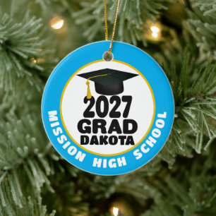 Adorno De Cerámica Foto de Graduación de la Promoción 2027 en Negrita