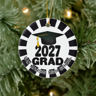 Adorno De Cerámica Foto de Graduación de la Promoción 2027 en Negrita
