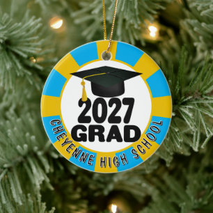 Adorno De Cerámica Foto de graduación de la promoción 2027 en negrita