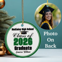 Foto de graduación personalizada en verde de la cl