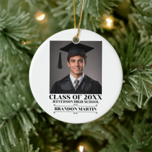 Adorno De Cerámica Foto de Graduación Personalizada Graduado 2026 Pad