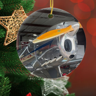Adorno De Cerámica Foto de Guay Airplane, Feliz Navidad, Personaliza
