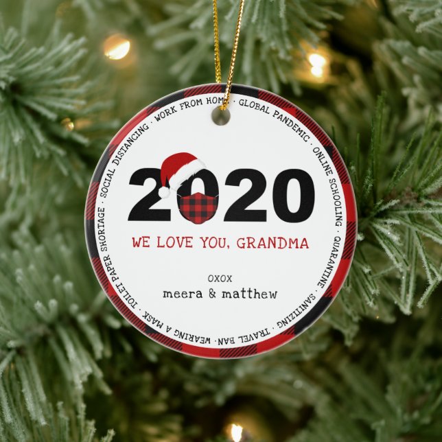Adorno De Cerámica Foto de la abuela tomada 2020 COVID19 (Árbol)