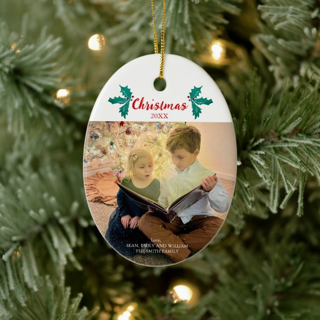 Adorno De Cerámica Foto de la familia del Personalizado de navidades  (Árbol)