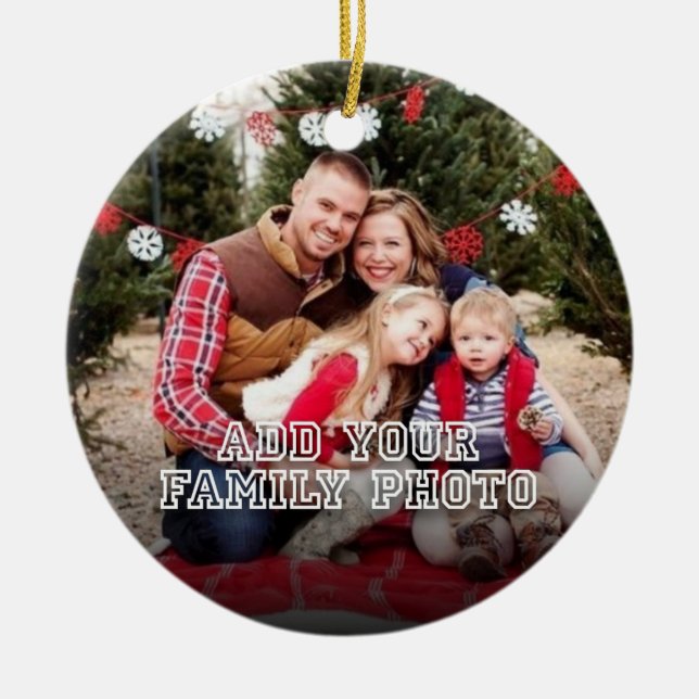 Adorno De Cerámica Foto de la familia personalizado con Navidades cit (Frente)