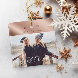 Adorno De Cerámica Foto de la hermana Rosa de oro de Shear moderna y 