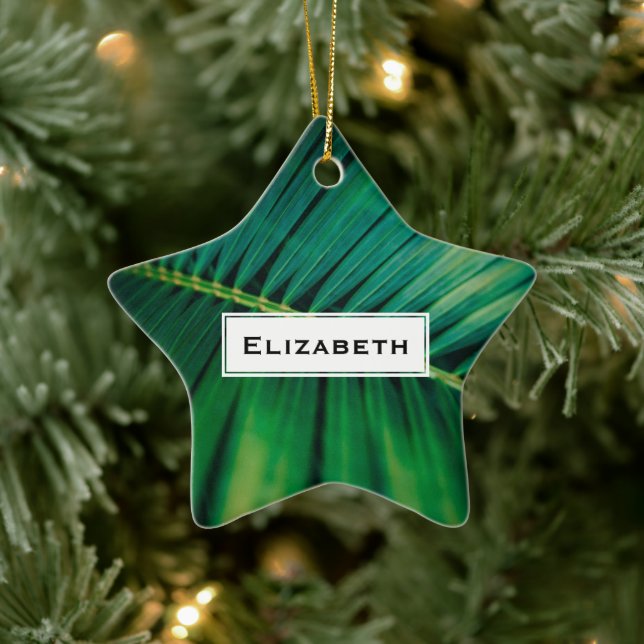 Adorno De Cerámica Foto de la naturaleza tropical de la hoja verde (Árbol)