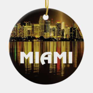 Adorno De Cerámica Foto de la noche de Miami la Florida