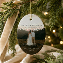 Foto de la primera Navidad de casados recién casad
